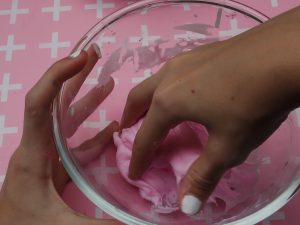 DIY Slime ingredients (Mixing with hands)