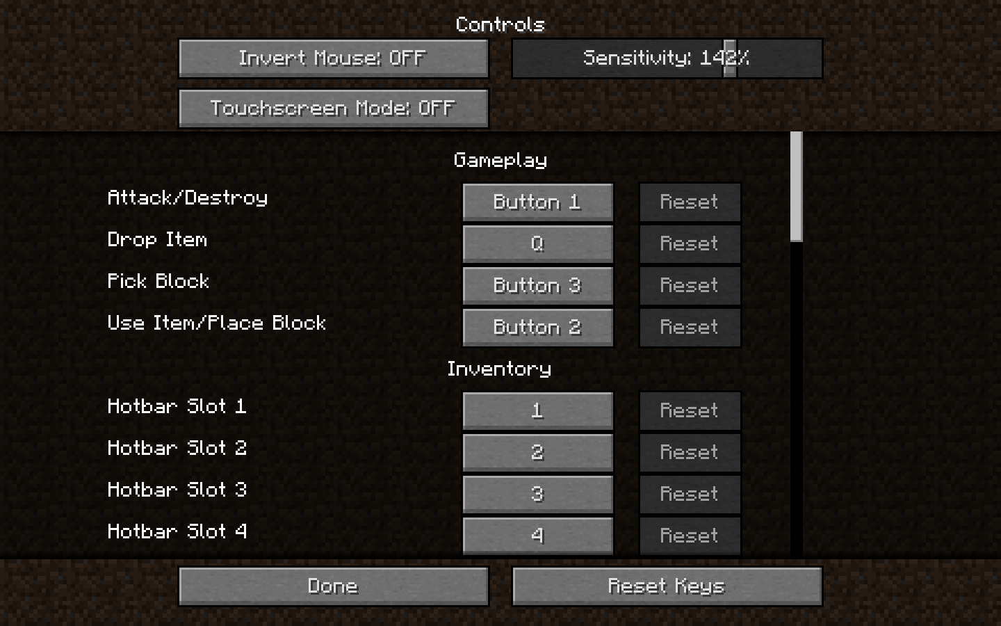 Minecraft save hotbar